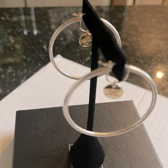 ❤️RARE HTF LE VIAN❤️S/S 925 & 14K DANGLE CHARM INSIDE HOOP EARRINGS SUPER COOL! - Picture 13 of 15